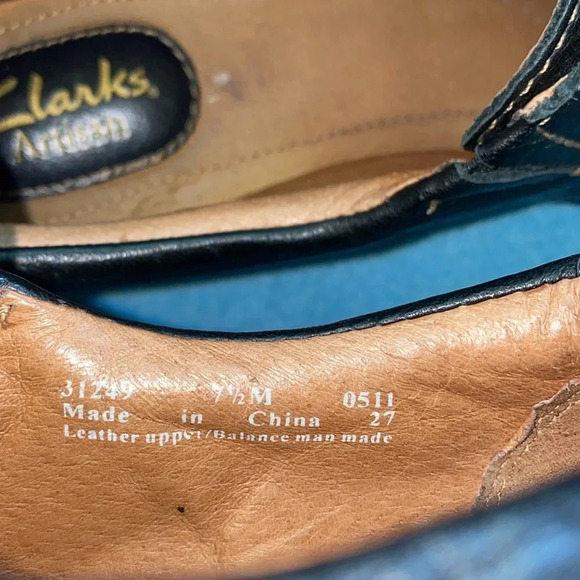 CLARKS Artisan Inca Meg leather zipper front wedge slip-on black NEW size 7.5 M - Picture 8 of 10